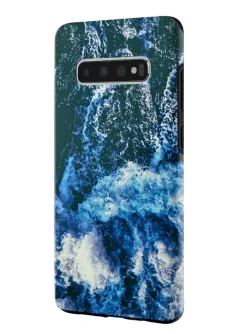 Samsung Galaxy S10 гибридный противоударный чехол LoooK с картинкой - Шторм в океане