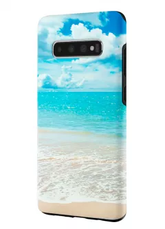 Samsung Galaxy S10 гибридный противоударный чехол LoooK с картинкой - Морской пляж
