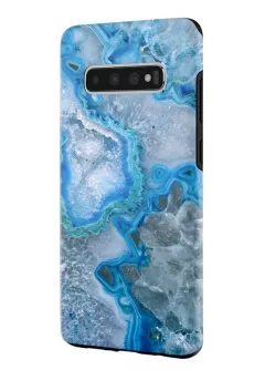 Samsung Galaxy S10 гибридный противоударный чехол LoooK с картинкой - Голубой камень