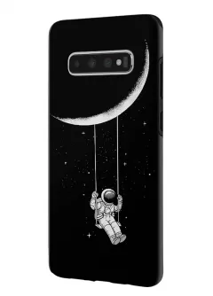 Samsung Galaxy S10 гибридный противоударный чехол LoooK с картинкой - Качеля на луне