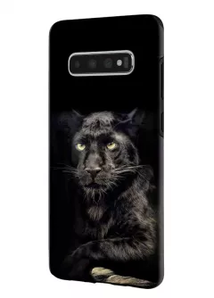 Samsung Galaxy S10 гибридный противоударный чехол LoooK с картинкой - Пантера