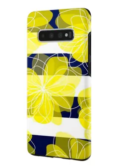 Samsung Galaxy S10 гибридный противоударный чехол LoooK с картинкой - Желтые цветы