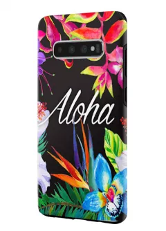 Samsung Galaxy S10 гибридный противоударный чехол LoooK с картинкой - Aloha Flowers