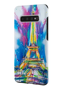 Samsung Galaxy S10 гибридный противоударный чехол LoooK с картинкой - Отдых в Париже