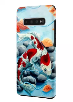 Samsung Galaxy S10 Plus гибридный противоударный чехол LoooK с картинкой - Любовь рыбок