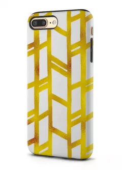 Apple iPhone 8 Plus гибридный противоударный чехол LoooK с картинкой - Желтые полосы