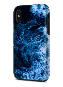 Apple iPhone X гибридный противоударный чехол с картинкой - Океан