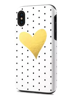Apple iPhone X гибридный противоударный чехол с картинкой - Love