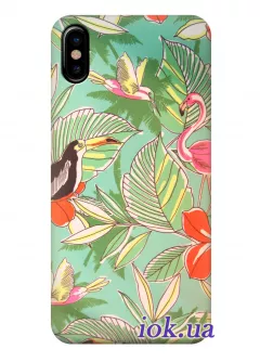 Чехол для iPhone X - Exotic birds