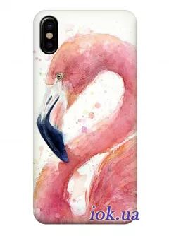 Чехол для iPhone X - Flamingo