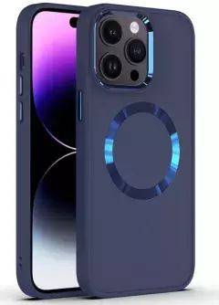 TPU чехол Bonbon Metal Style with MagSafe для Apple iPhone 12 (6.1") || Apple iPhone 12 Pro, Синий / Cosmos Blue