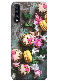 Чехол для Galaxy A70 - Цветочные макаруны