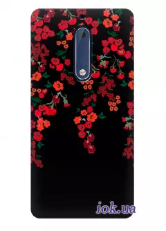 Чехол для Nokia 5 - Красные цветы