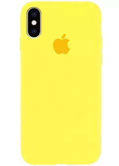 Чехол Silicone Case Full Protective (AA) для Apple iPhone X || Apple iPhone XS, Желтый / Yellow
