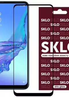 Защитное стекло SKLO 3D (full glue) для Oppo Reno 5 Lite, Черный