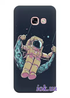 Чехол для Galaxy A3 2017 - Космонавт на луне
