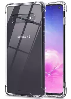 TPU чехол GETMAN Ease logo усиленные углы для Samsung Galaxy S10+, Бесцветный (прозрачный)