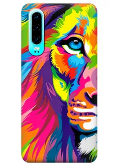 Чехол для Huawei P30 - Красочный лев
