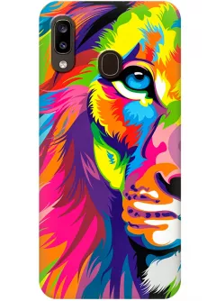 Чехол для Galaxy A20 - Красочный лев