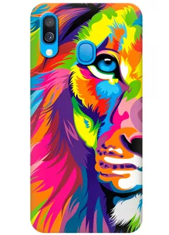 Чехол для Galaxy A40 - Красочный лев