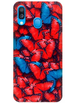 Чехол для Galaxy A40 - Красные бабочки