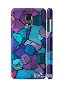 Чехол для Galaxy S5 Mini - Фиолетовые кубики