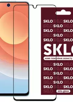 Защитное стекло SKLO 3D (full glue) для TECNO Pop 5 LTE, Черный