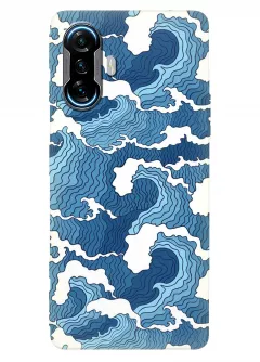 Защитный бампер для Xiaomi Poco F3 GT с нарисованным волнами