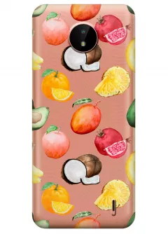 Вкусный чехол для Nokia C20 с картинкой летних фруктов