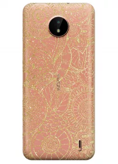 Nokia C20 прозрачный силиконовый чехол с принтом - Золотая мандала