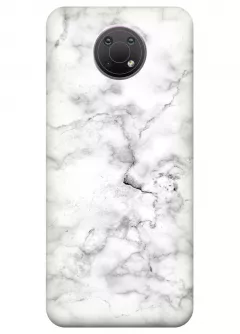 Чехол на Nokia G10 с дизайном белого мрамора