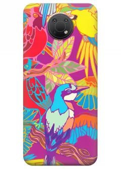 Чехольчик для Nokia G10 с красочным рисунком попугаев