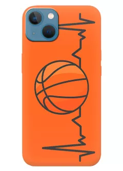 Apple iPhone 13 силиконовый чехол с картинкой - Баскетбол