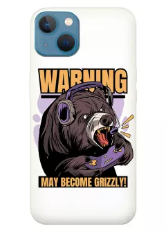Apple iPhone 13 силиконовый чехол с картинкой - May become Grizzly