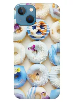 Apple iPhone 13 Mini силиконовый чехол с картинкой - Пончики