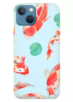 Apple iPhone 13 Mini силиконовый чехол с картинкой - Рыбки