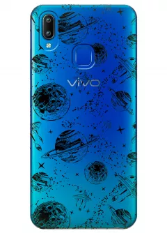 Vivo Y93 Lite прозрачный силиконовый чехол с принтом - Космос