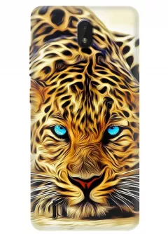 Чехол Nokia C01 Plus из тонкого силикона с красивым леопардом