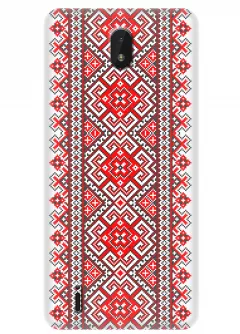 Патриотический чехол на Nokia C01 Plus с орнаментами украинской вышиванки
