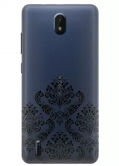 Nokia C01 Plus прозрачный силиконовый чехол с принтом - Мандала