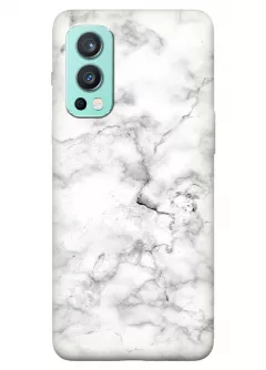 Чехол на OnePlus Nord 2 5G с дизайном белого мрамора