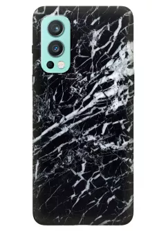 OnePlus Nord 2 5G силиконовая накладка с классными принтом камня гранита