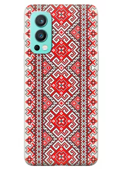 Патриотический чехол на OnePlus Nord 2 5G с орнаментами украинской вышиванки