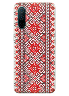 Патриотический чехол на OnePlus Nord CE 5G с орнаментами украинской вышиванки