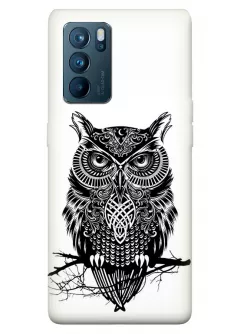 Клевый чехол для OPPO Reno 6 Pro 5G с рисунком тату совы