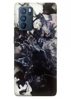 Чехол силиконовый на Оппо Рено 6 Про 5Дж с уникальным рисунком - Взрыв мрамора