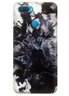 Чехол силиконовый на Оппо А12 с уникальным рисунком - Взрыв мрамора