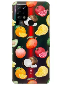Вкусный чехол для Tecno Pova с картинкой летних фруктов