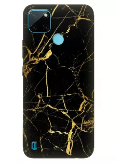 Необыкновыенный чехол для телефона Realme C21 - Золотой мрамор