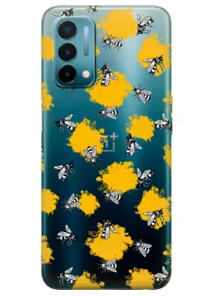 OnePlus Nord N200 5G прозрачный силиконовый чехол с принтом - Пчелы